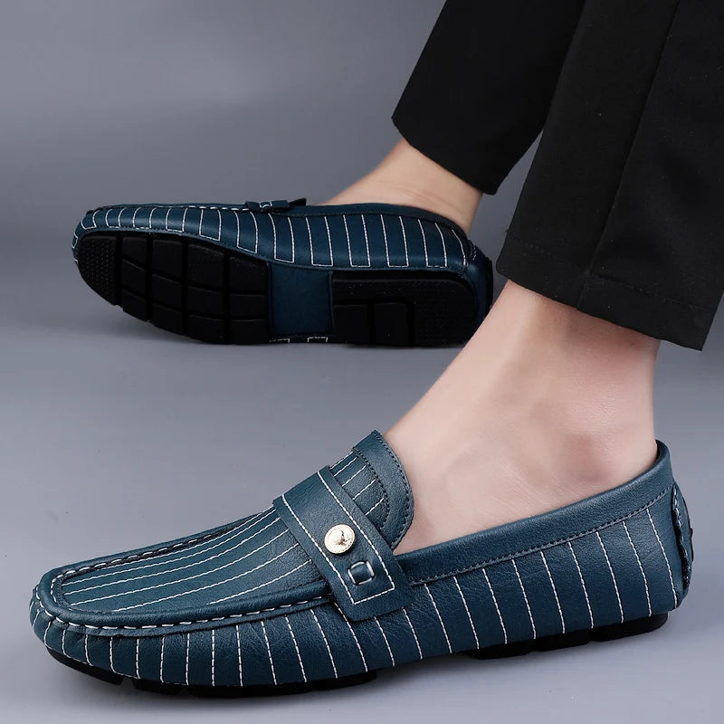 Chicago Premium Leather Loafers – Cushioned Comfort with Pinstripe Detailing 5