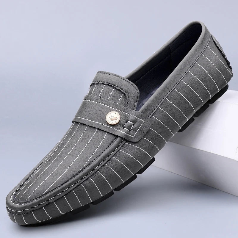 Chicago Premium Leather Loafers – Cushioned Comfort with Pinstripe Detailing 6