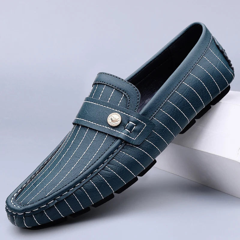 Chicago Premium Leather Loafers – Cushioned Comfort with Pinstripe Detailing 7
