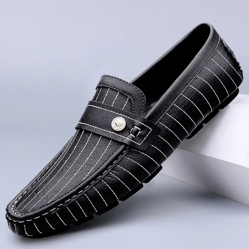 Chicago Premium Leather Loafers – Cushioned Comfort with Pinstripe Detailing 8