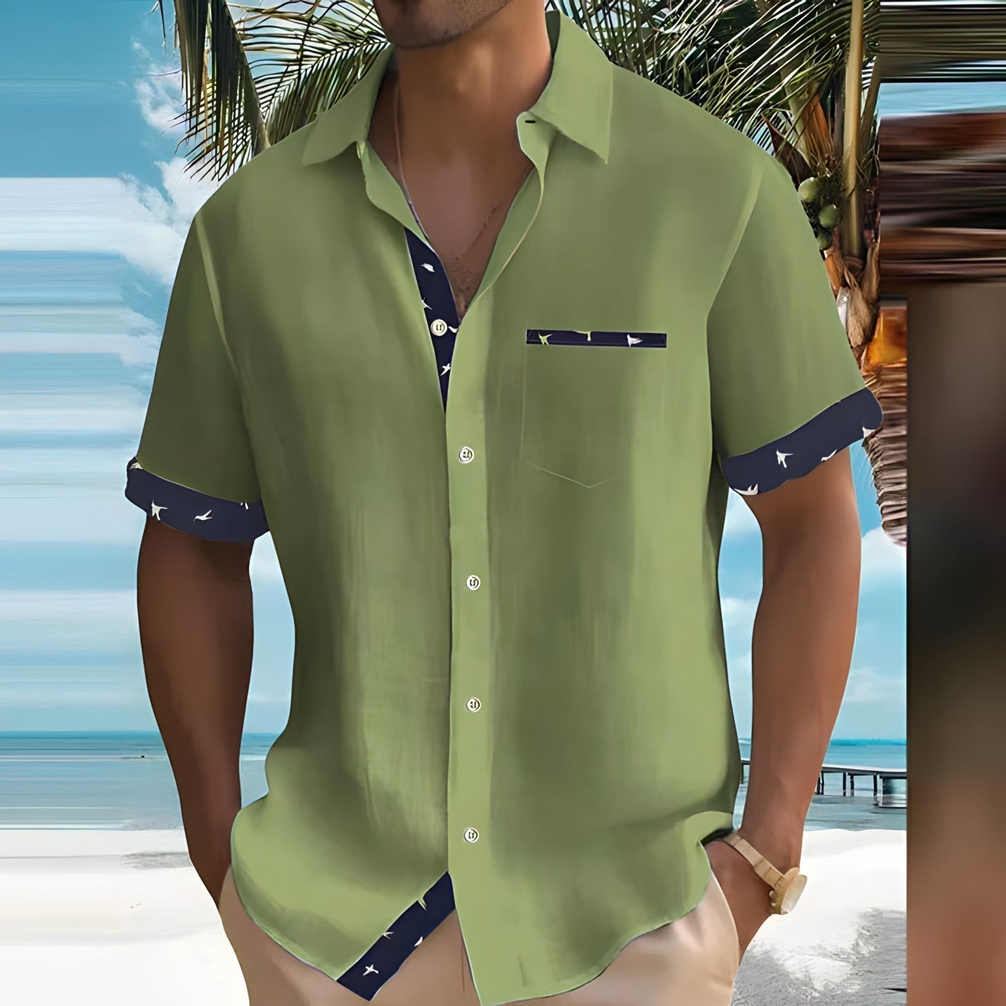 Chicago Relaxed Fit Men's Shirt – Lightweight & Breathable for Summer 4