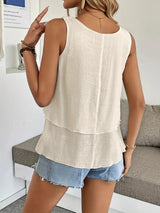Chicago Ruffled White Tank Top – Lightweight Viscose Blend for Effortless Style 6