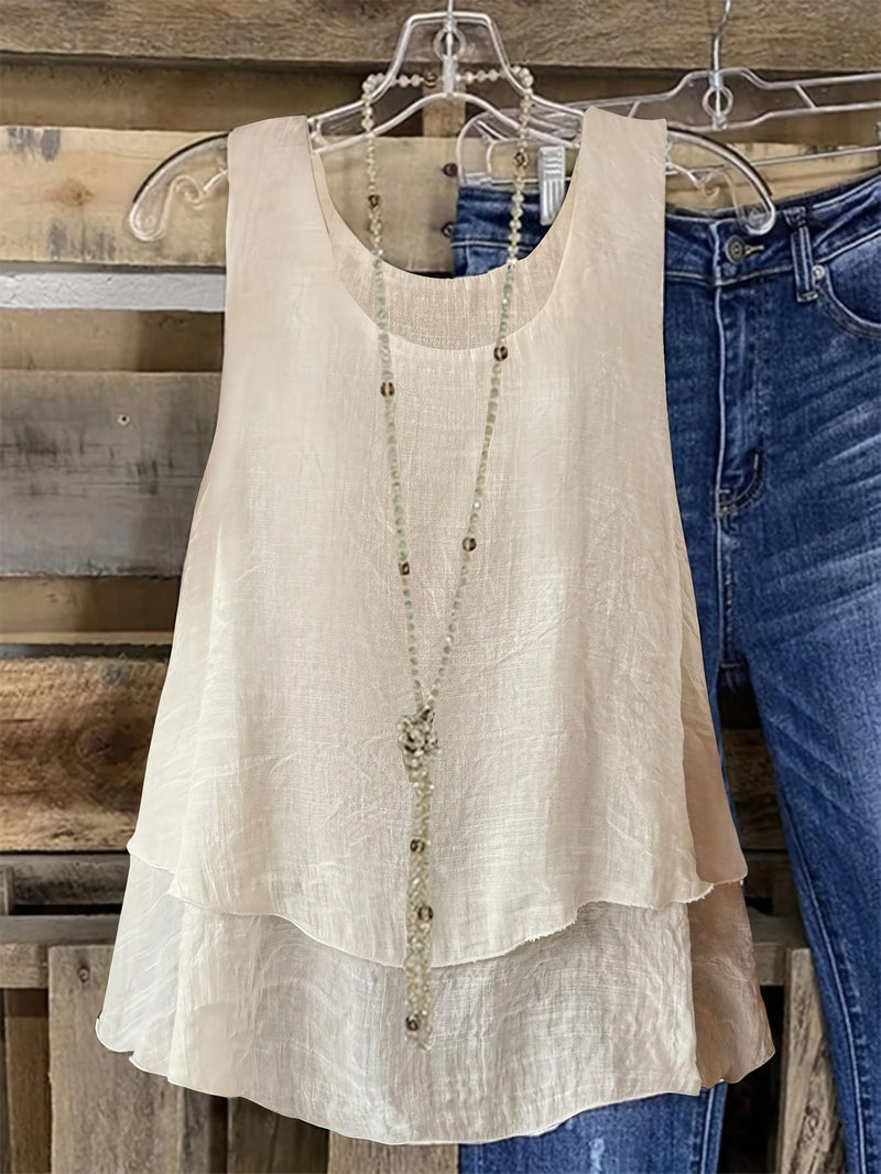 Chicago Ruffled White Tank Top – Lightweight Viscose Blend for Effortless Style 7