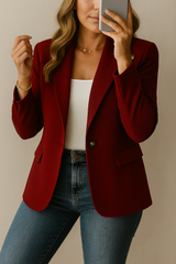 Chicago Tailored Blazer – Soft Fabric Blend with Structured Fit & Functional Pockets 1