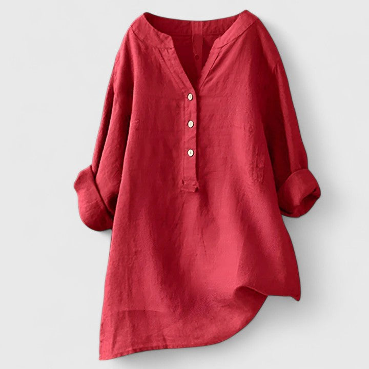 Chicago V-Notch Women's Shirt – Lightweight Cotton with Rolled Sleeves 0