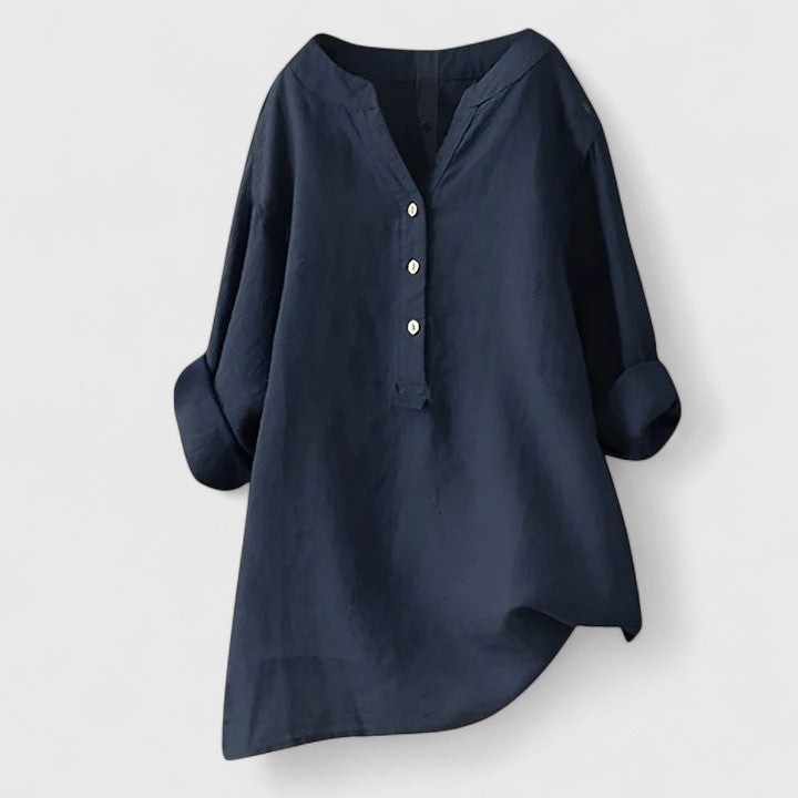Chicago V-Notch Women's Shirt – Lightweight Cotton with Rolled Sleeves 10