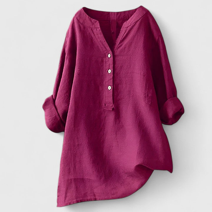 Chicago V-Notch Women's Shirt – Lightweight Cotton with Rolled Sleeves 5