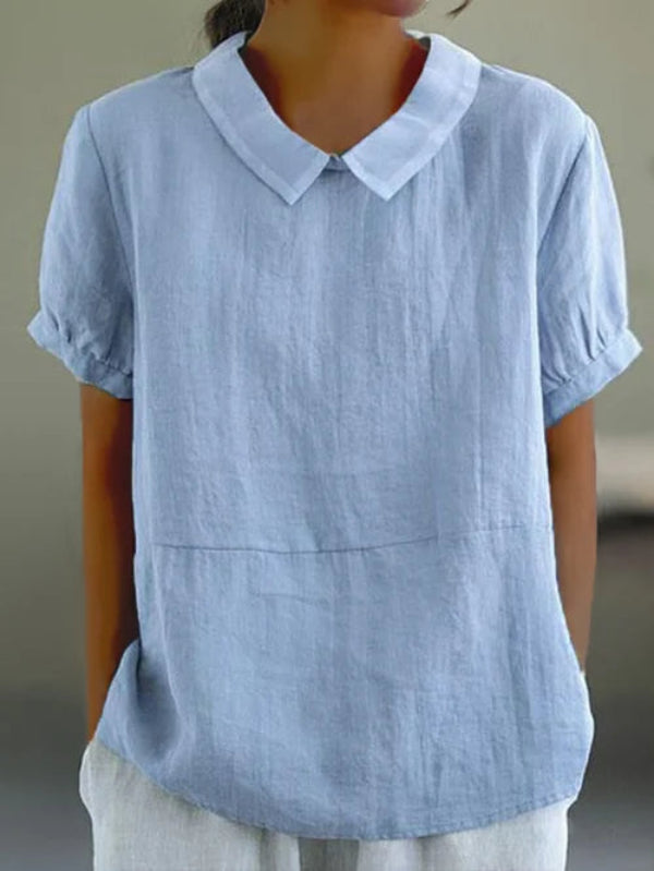 Chicago Women's Blouse – Lightweight Cotton-Linen Blend with Relaxed Fit 0