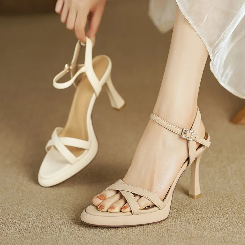 Chicago Women's Sandals – Soft Faux Leather with Crisscross Straps & Cushioned Sole 1