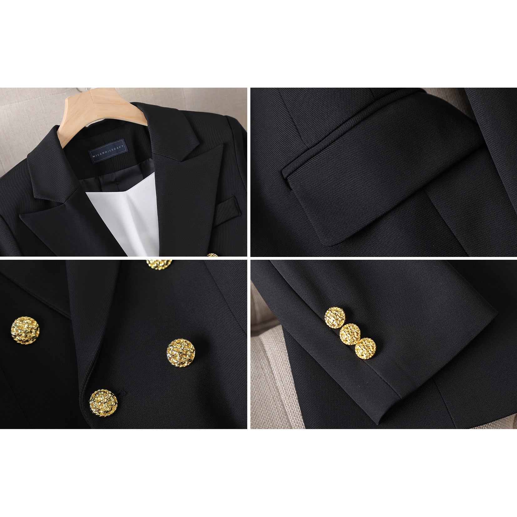 Sienna Rose Blazer Set – Tailored Two-Piece with Gold Button Detail