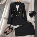 Sienna Rose Blazer Set – Tailored Two-Piece with Gold Button Detail