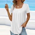 Chloe Plus Size Pleated Blouse – Lightweight & Breathable Summer Top for Women 0