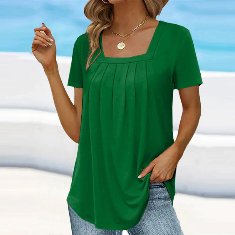 Chloe Plus Size Pleated Blouse – Lightweight & Breathable Summer Top for Women 1