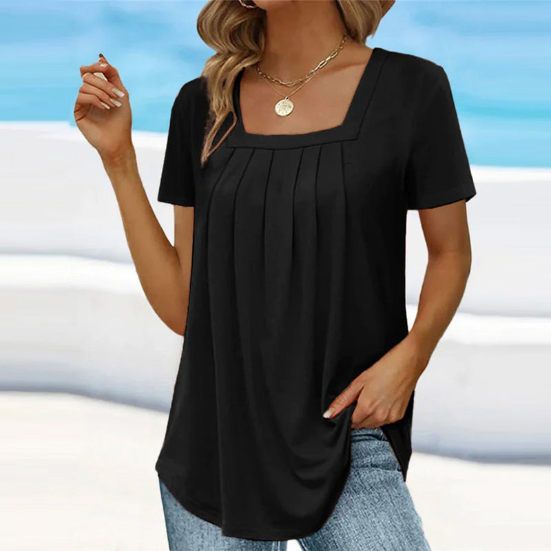 Chloe Plus Size Pleated Blouse – Lightweight & Breathable Summer Top for Women 2
