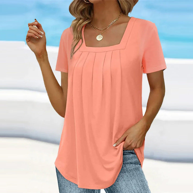 Chloe Plus Size Pleated Blouse – Lightweight & Breathable Summer Top for Women 3
