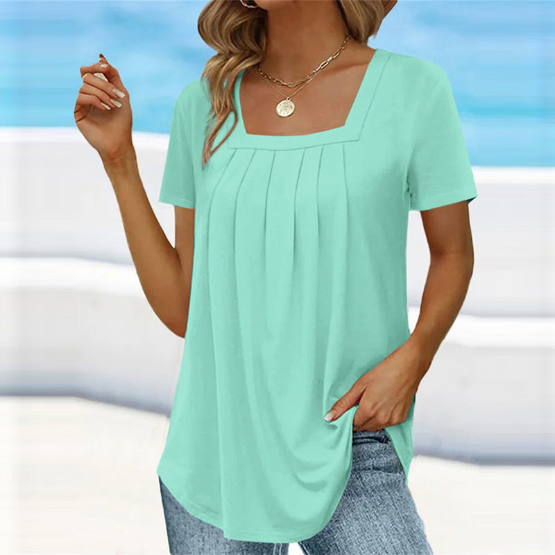 Chloe Plus Size Pleated Blouse – Lightweight & Breathable Summer Top for Women 4