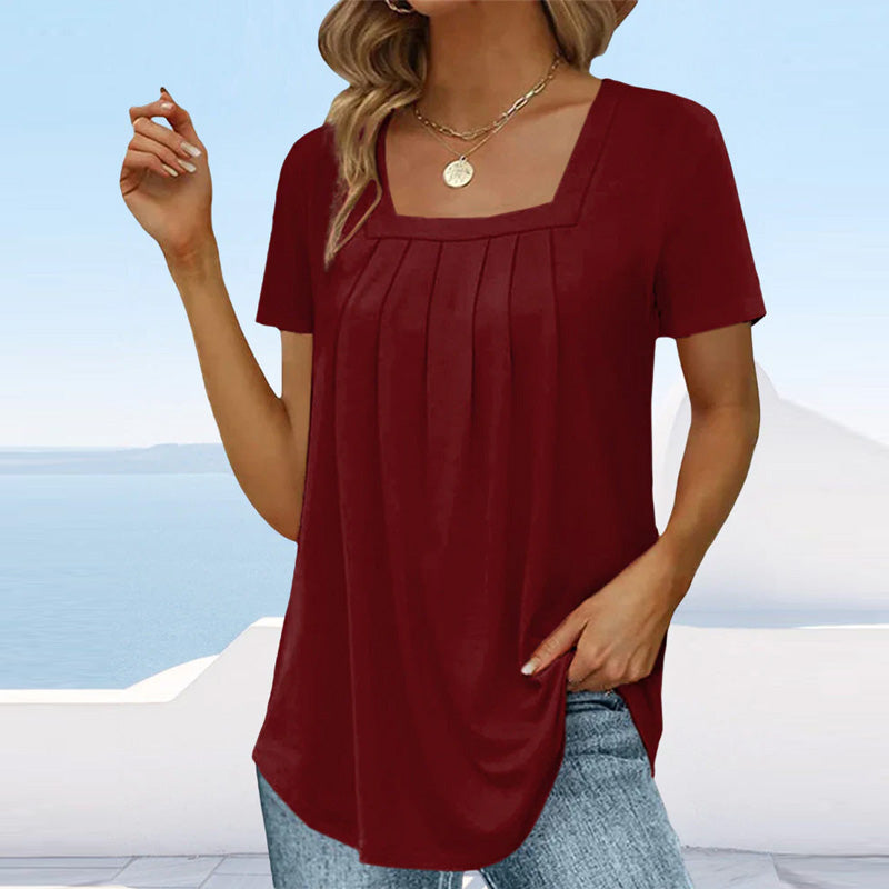 Chloe Plus Size Pleated Blouse – Lightweight & Breathable Summer Top for Women 5