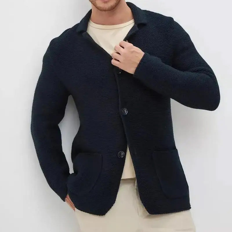 Lorence Men’s Knit Cardigan – Slim-Fit Woven Sweater