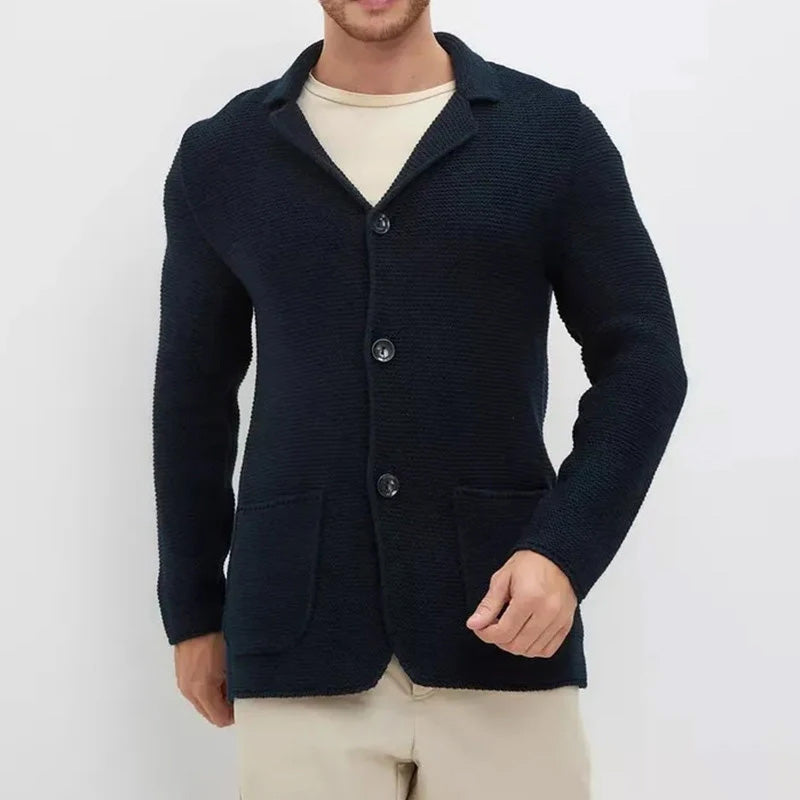 Lorence Men’s Knit Cardigan – Slim-Fit Woven Sweater