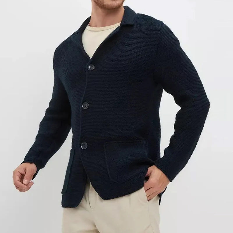 Lorence Men’s Knit Cardigan – Slim-Fit Woven Sweater