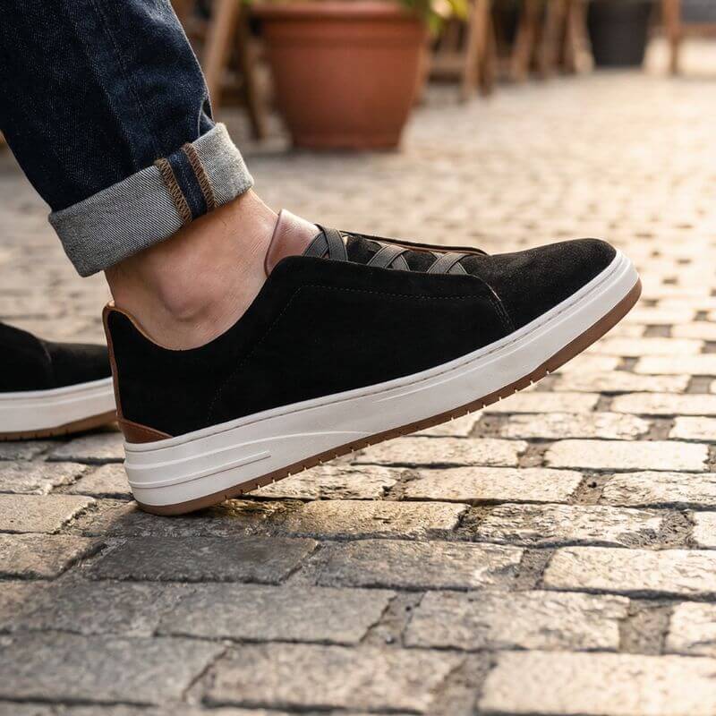 Declan Men’s Suede Slip-On Sneakers – Cowhide Leather Shoes
