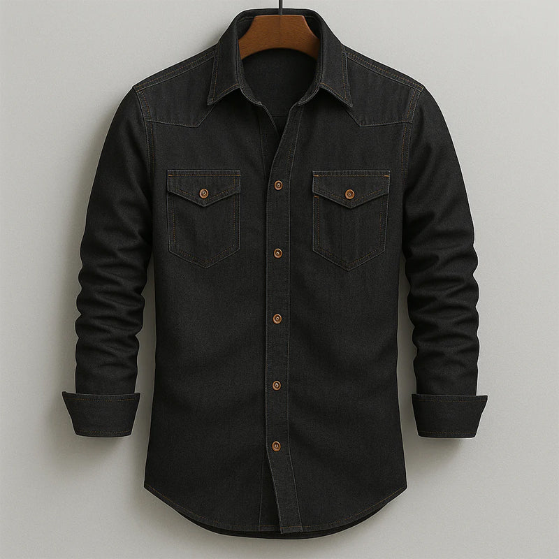 Denver Modern Fit Denim Button Down Shirt – Soft Cotton with Double Chest Pockets 3