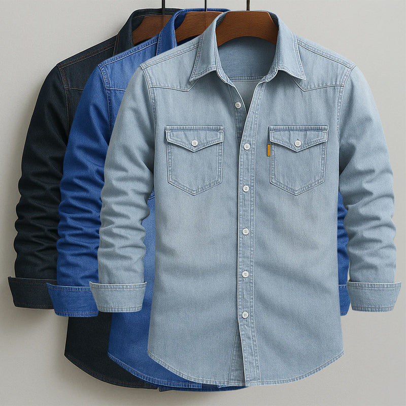 Denver Modern Fit Denim Button Down Shirt – Soft Cotton with Double Chest Pockets 5