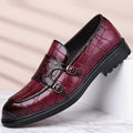Denver Premium Ostrich Leather Loafers – Dual Buckle Slip-On Design for Comfort 0