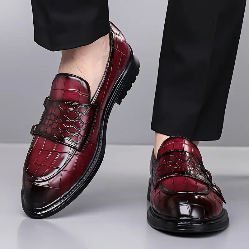 Denver Premium Ostrich Leather Loafers – Dual Buckle Slip-On Design for Comfort 3