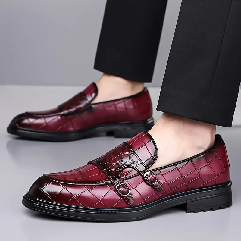 Denver Premium Ostrich Leather Loafers – Dual Buckle Slip-On Design for Comfort 6