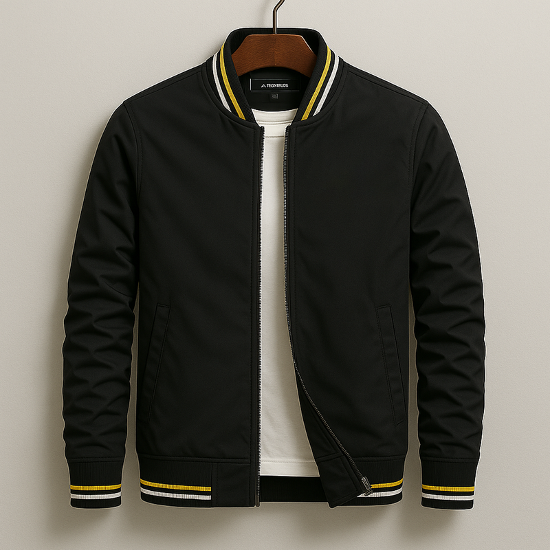 Denver Tailored Bomber Jacket – Lightweight Fabric with Sporty Striped Details 5