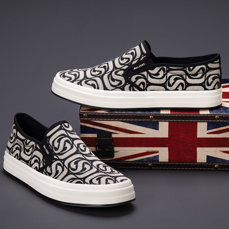 Brielle Monogram Design Slip-Ons