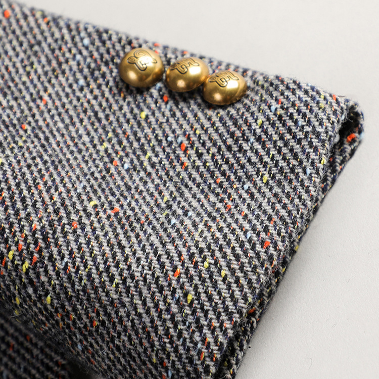 Tayla Women’s Tweed Jacket – Slim Fit Sports Blazer with Gold Buttons