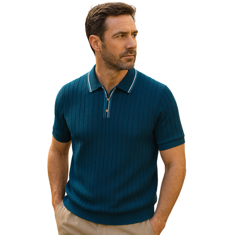 Jude Sleek Knit Polo - Refined Comfort with Contrast Detailing