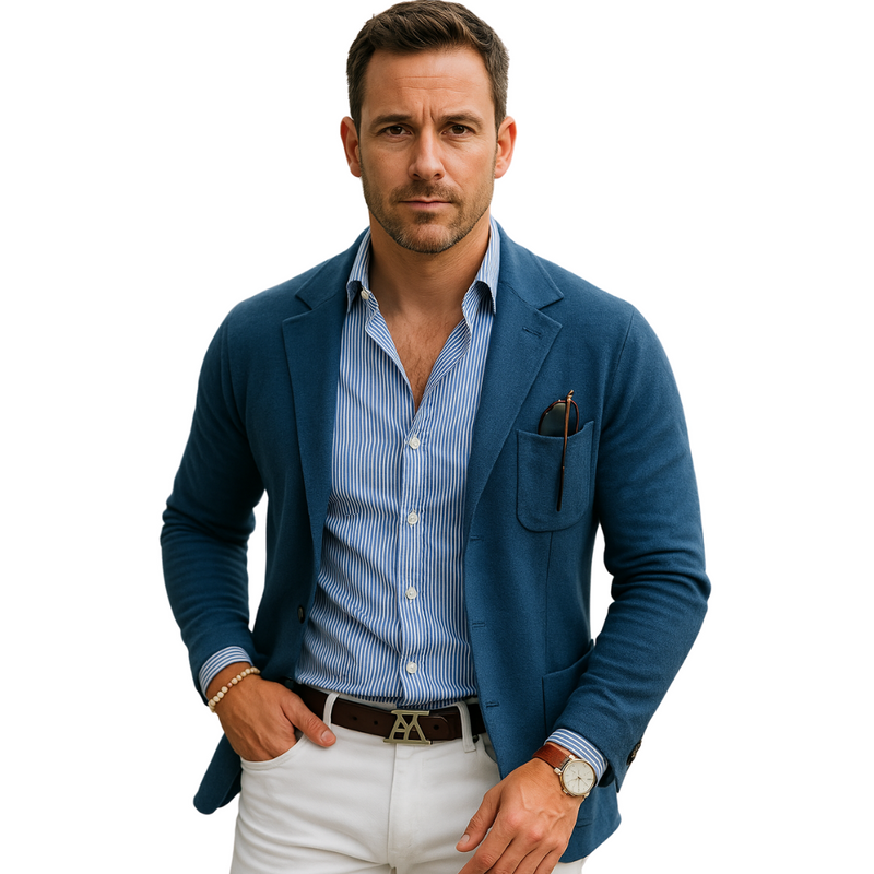 Mateo Tailored Stretch Blazer – Breathable Cotton Jacket for Smart Casual Styling