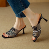 Elegant Floral Women's Heels with Cushioned Insole and Structured Square Heel 0