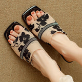 Elegant Floral Women's Heels with Cushioned Insole and Structured Square Heel 4