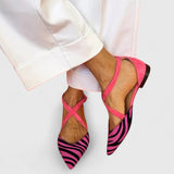 Fuchsia Zebra Print Sandals for Women – Comfortable Slip-On Style for Summer 2