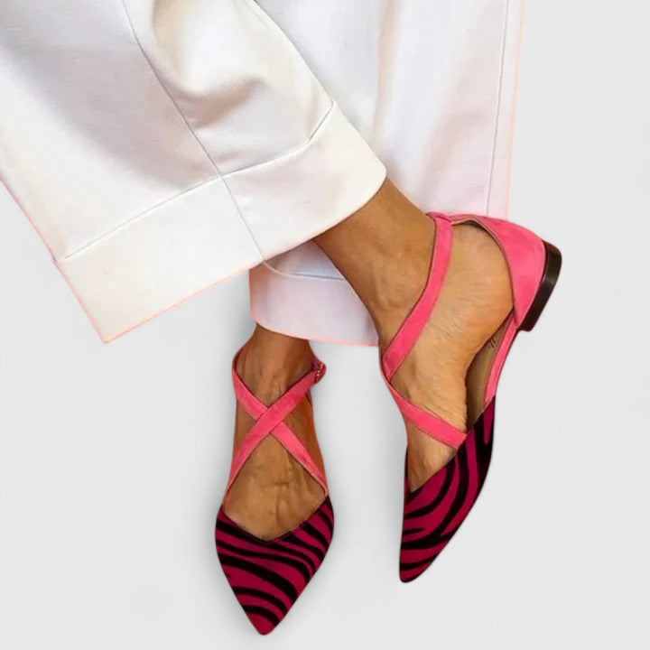 Fuchsia Zebra Print Sandals for Women – Comfortable Slip-On Style for Summer 3