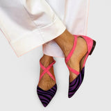 Fuchsia Zebra Print Sandals for Women – Comfortable Slip-On Style for Summer 4