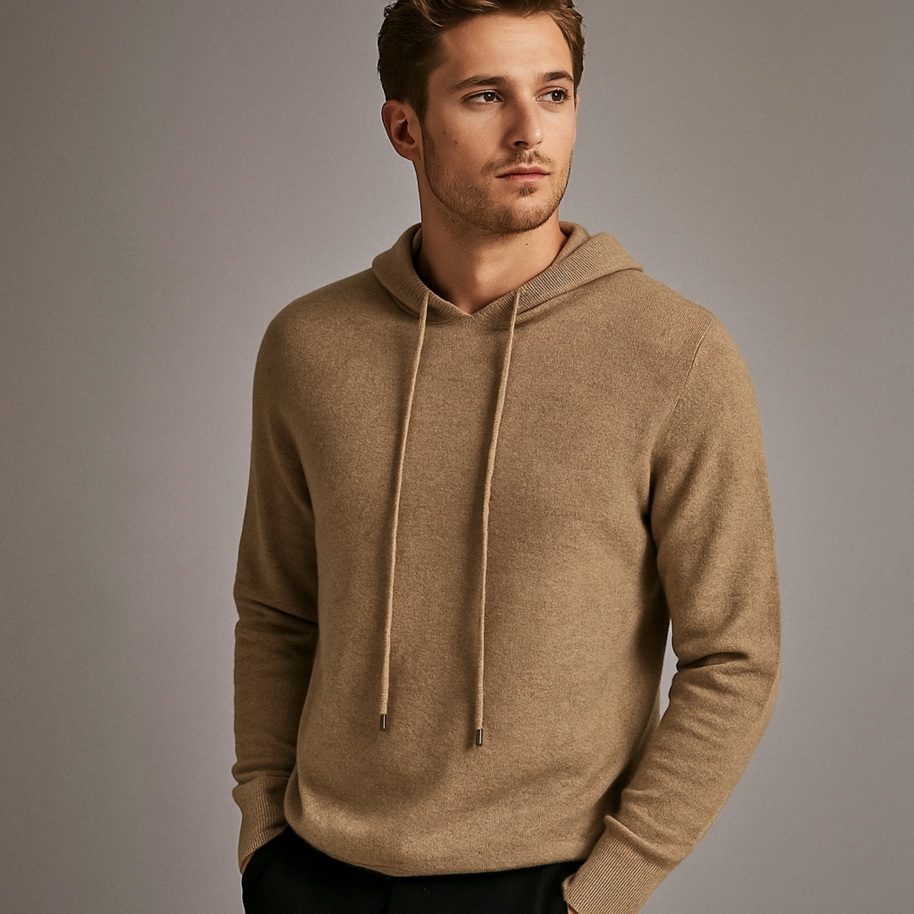 Armano Men’s Pullover Hoodie Sweater – Merino Wool Knit with Relaxed Fit