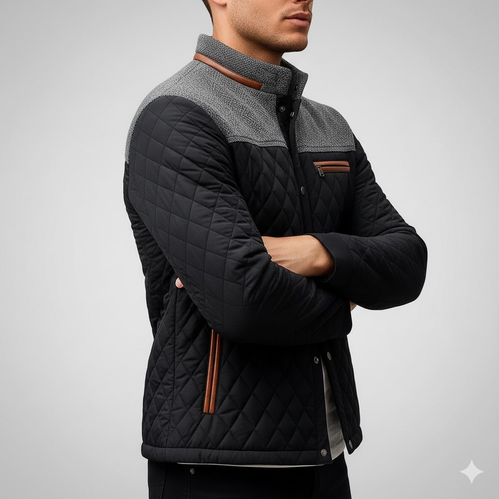 Adriano Men’s Puffer Jacket – Lightweight Quilted Zip-Up Jacket