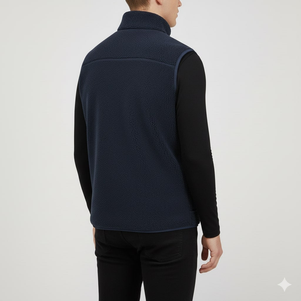 Wesbridge Men’s Fleece Vest – Sherpa Lined Full-Zip Utility Vest