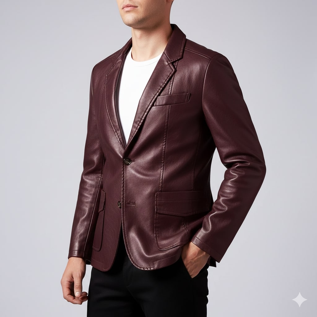 Oscar Men’s Leather Jacket – Smooth Leather with Cotton Lining