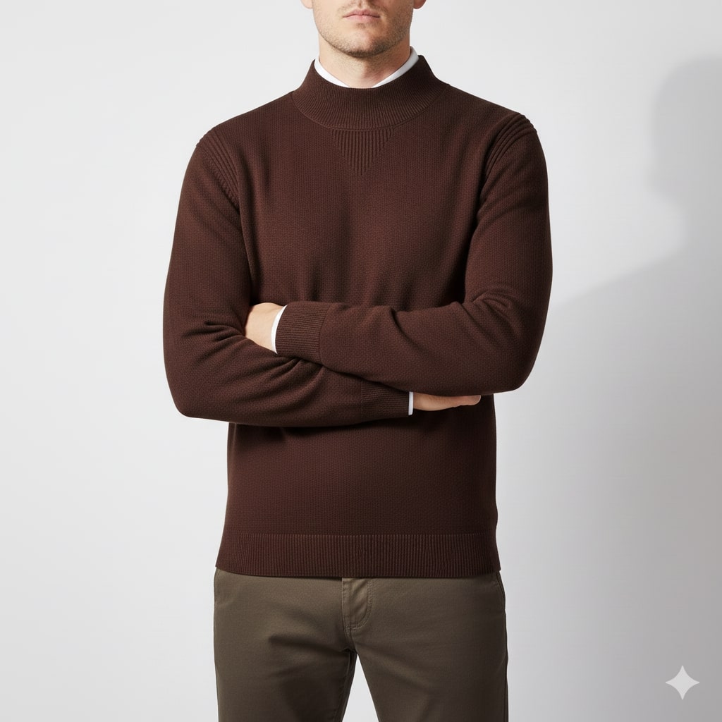 Adrian Men’s Knit Sweater – Soft Ribbed Crewneck Pullover