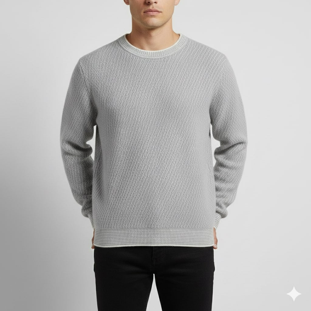 Alvino Men’s Knit Sweater – Soft Ribbed Crewneck Pullover