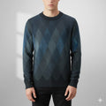 Esteban Men’s Knit Sweater – Wool-Blend Argyle Crewneck Jumper