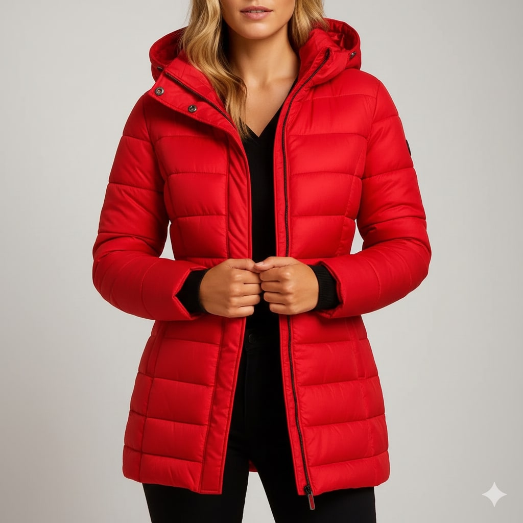 Winona Women’s Puffer Jacket – Quilted Hooded Lightweight Winter Coat