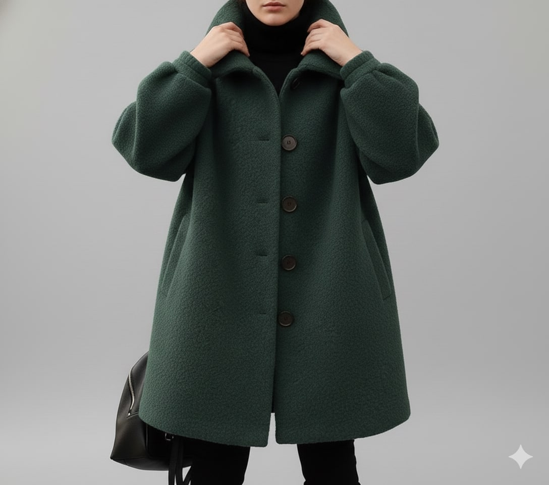 Marisela Women’s Fleece Jacket – Soft Wool-Blend Vintage Winter Coat