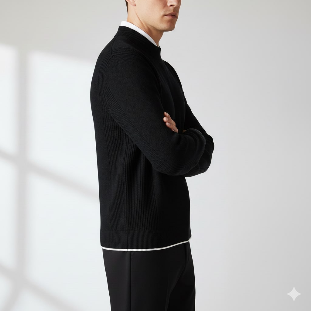 Adrian Men’s Knit Sweater – Soft Ribbed Crewneck Pullover